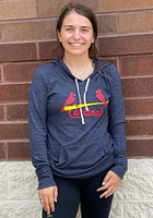 New Era St Louis Cardinals Womens Navy Blue Triblend Detail Hooded Sweatshirt