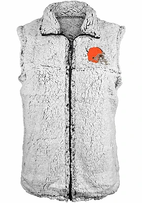New Era Cleveland Browns Womens Grey Sherpa Vest