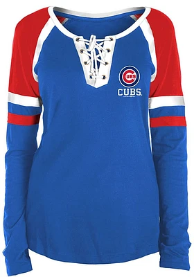 New Era Chicago Cubs Womens Lace Up LS Tee