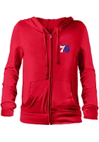 New Era Philadelphia 76ers Womens Red Fleece Long Sleeve Full Zip Jacket