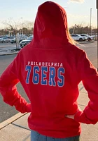 New Era Philadelphia 76ers Womens Red Fleece Long Sleeve Full Zip Jacket