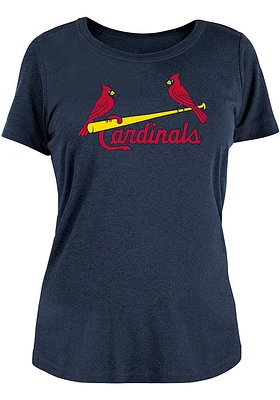 New Era St Louis Cardinals Womens Navy Blue Brushed T-Shirt