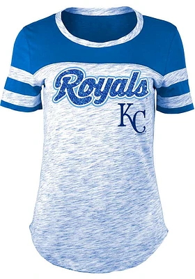 New Era Kansas City Royals Womens Blue Space Dye Design Short Sleeve T-Shirt