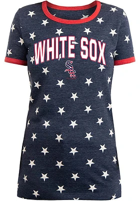 New Era Chicago White Sox Womens Navy Blue Stars Short Sleeve T-Shirt