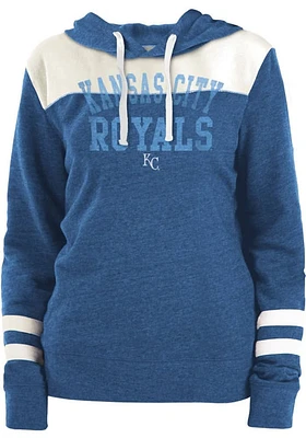 New Era Kansas City Royals Womens Blue Triblend Hooded Sweatshirt