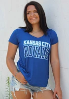 New Era Kansas City Royals Womens Blue Foil Short Sleeve T-Shirt