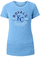 New Era Kansas City Royals Womens Light Blue Triblend Short Sleeve T-Shirt