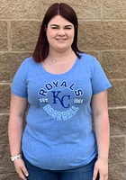 New Era Kansas City Royals Womens Light Blue Triblend Short Sleeve T-Shirt