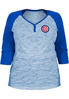 New Era Chicago Cubs Womens Blue Space Dye LS Tee