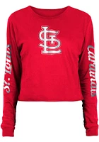 New Era St Louis Cardinals Womens Red Athletic LS Tee