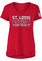 New Era St Louis Cardinals Womens Red Foil Short Sleeve T-Shirt