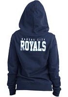 New Era Kansas City Royals Womens Navy Blue Fleece Long Sleeve Full Zip Jacket