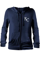 New Era Kansas City Royals Womens Navy Blue Fleece Long Sleeve Full Zip Jacket