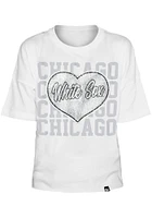 New Era Chicago White Sox Girls Flip Sequin Heart Short Sleeve Fashion T-Shirt