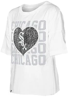 New Era Chicago White Sox Girls Flip Sequin Heart Short Sleeve Fashion T-Shirt