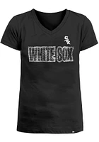 New Era Chicago White Sox Girls Black Flip Sequin Short Sleeve Fashion T-Shirt