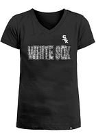 New Era Chicago White Sox Girls Black Flip Sequin Short Sleeve Fashion T-Shirt