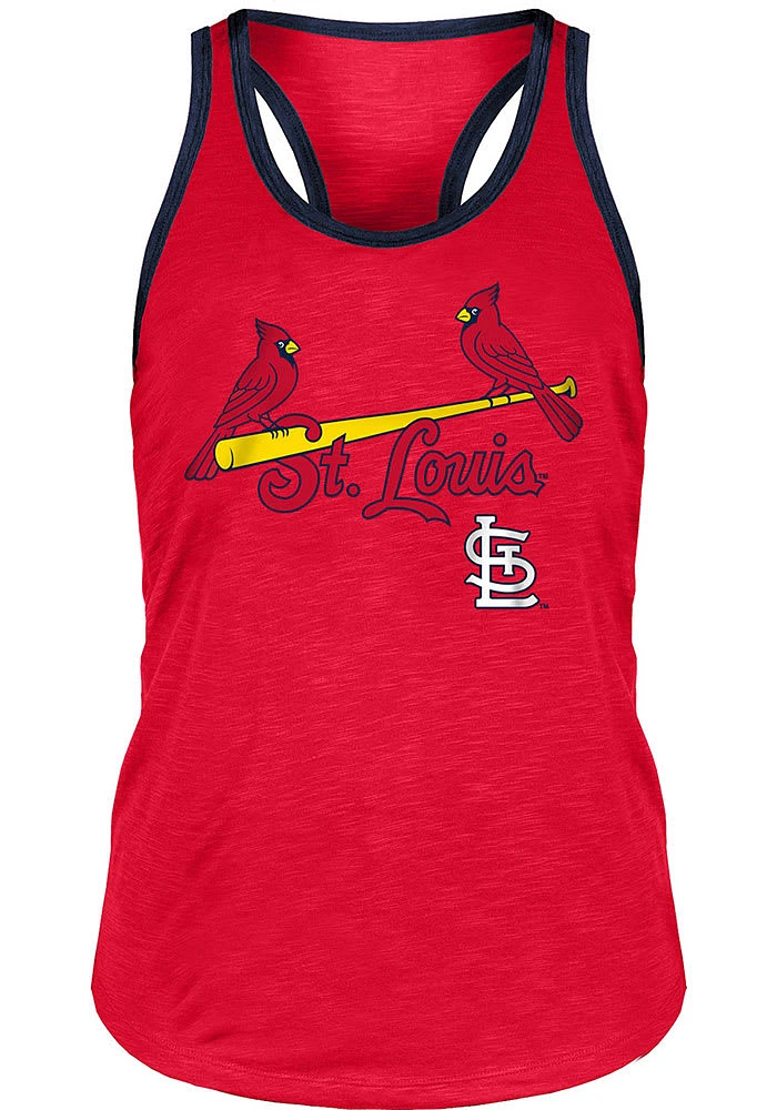 New Era St Louis Cardinals Womens Red Ringer Tank Top