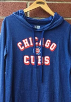 New Era Chicago Cubs Womens Blue Burnout Wash Hooded Sweatshirt