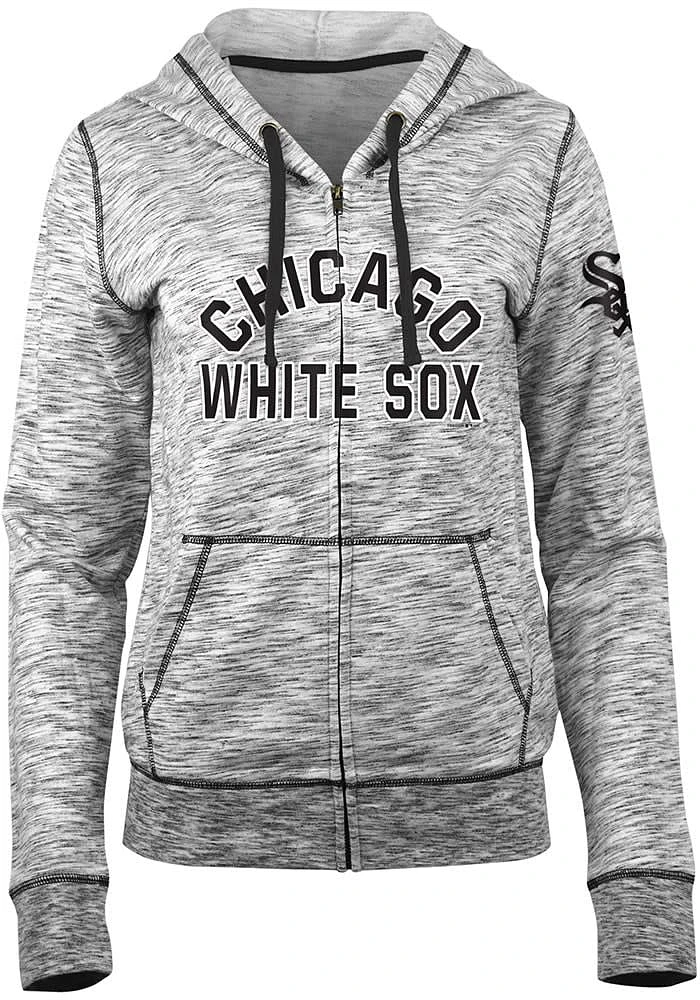 New Era Chicago White Sox Womens Black Novelty Space Dye Long Sleeve Full Zip Jacket