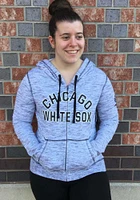 New Era Chicago White Sox Womens Black Novelty Space Dye Long Sleeve Full Zip Jacket