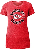 New Era Kansas City Chiefs Womens Red Triblend Short Sleeve T-Shirt