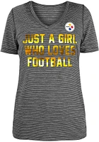 New Era Pittsburgh Steelers Womens Black Space Dye Pattern Short Sleeve T-Shirt