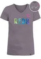 New Era Cincinnati Reds Girls Flip Sequin Rainbow Short Sleeve Fashion T-Shirt