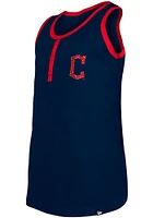 New Era Cleveland Guardians Girls Navy Blue Glitter Short Sleeve Tank Top