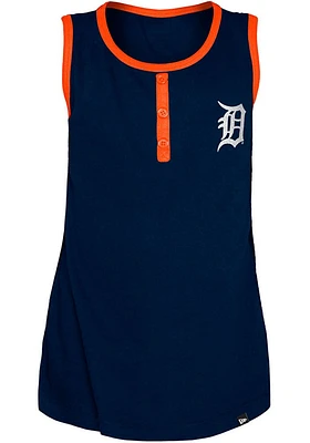 New Era Detroit Tigers Girls Navy Blue Glitter Short Sleeve Tank Top
