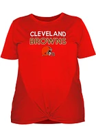 New Era Cleveland Browns Womens Orange Twist Short Sleeve T-Shirt