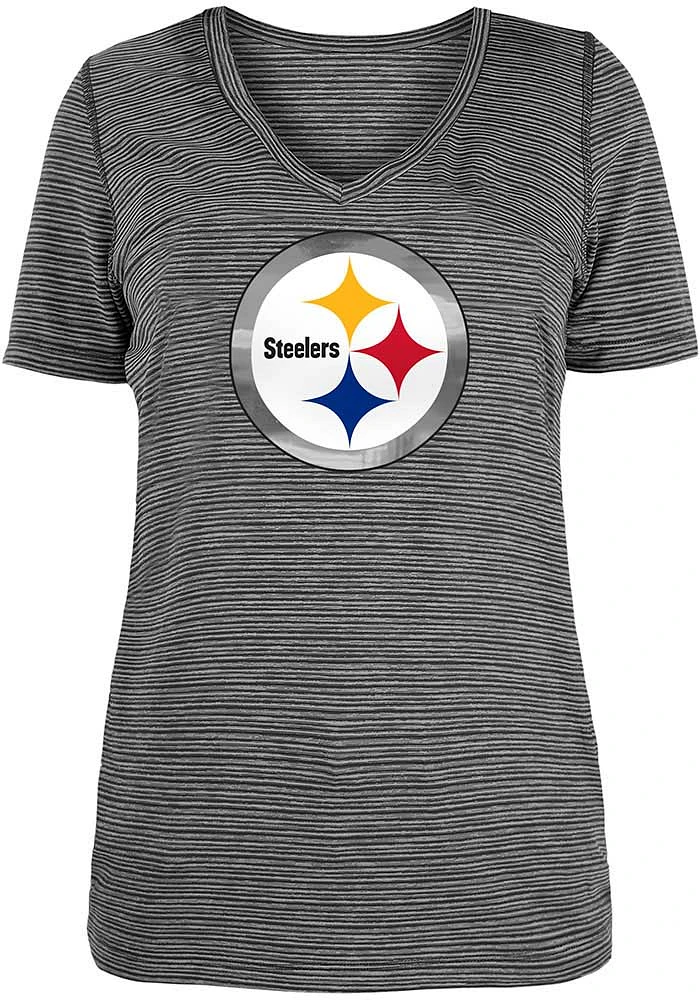 New Era Pittsburgh Steelers Womens Black Space Dye Short Sleeve T-Shirt