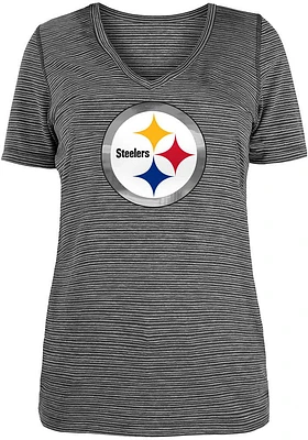 New Era Pittsburgh Steelers Womens Black Space Dye Short Sleeve T-Shirt