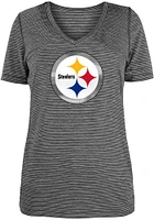 New Era Pittsburgh Steelers Womens Black Space Dye Short Sleeve T-Shirt