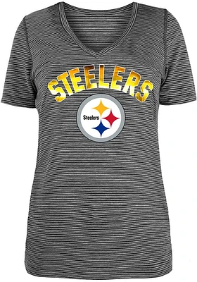 New Era Pittsburgh Steelers Womens Black Space Dye Design Short Sleeve T-Shirt
