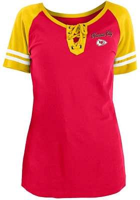 New Era Kansas City Chiefs Womens Red Raglan Short Sleeve T-Shirt