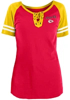New Era Kansas City Chiefs Womens Red Raglan Short Sleeve T-Shirt