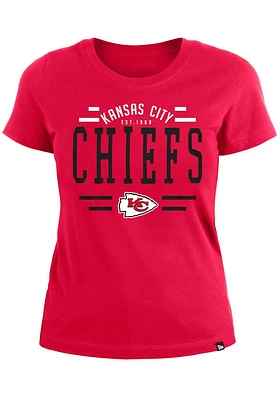 New Era Kansas City Chiefs Womens Red Brushed Short Sleeve T-Shirt