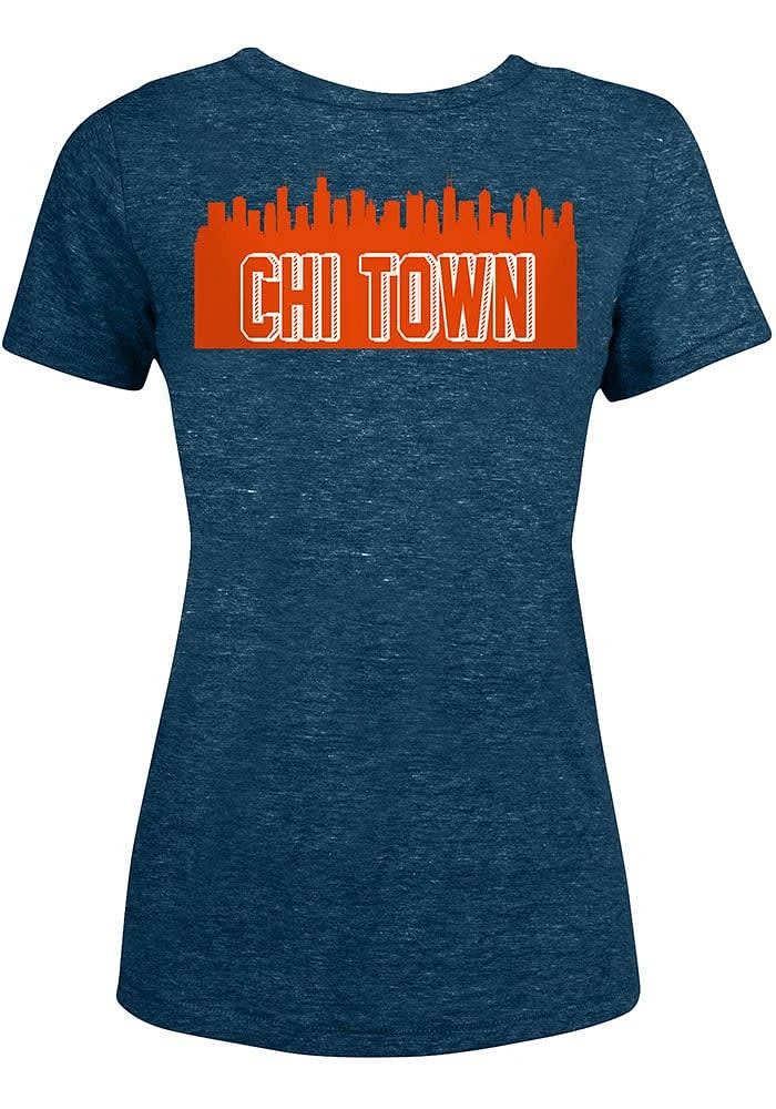 New Era Chicago Bears Womens Navy Blue Skyline Short Sleeve T-Shirt