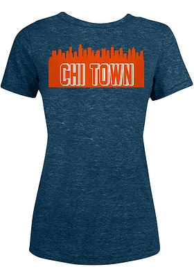 New Era Chicago Bears Womens Navy Blue Skyline Short Sleeve T-Shirt