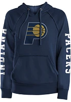 New Era Indiana Pacers Womens Navy Blue Fleece Hooded Sweatshirt