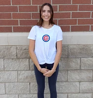 New Era Chicago Cubs Womens Front Twist Short Sleeve T-Shirt