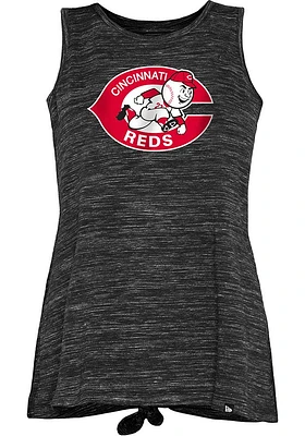 New Era Cincinnati Reds Womens Black Space Dye Tank Top