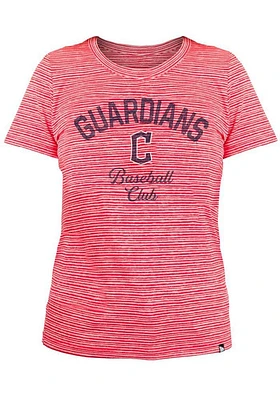 New Era Cleveland Guardians Womens Red Space Dye T-Shirt