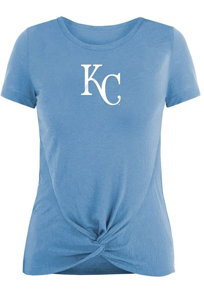 New Era Kansas City Royals Womens Light Blue Front Twist Detail Short Sleeve T-Shirt