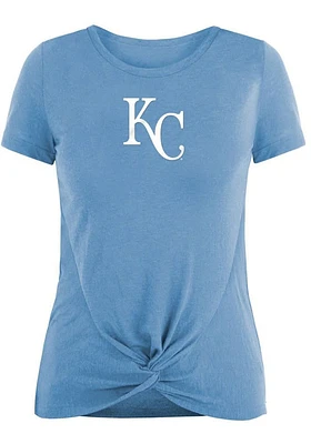 New Era Kansas City Royals Womens Light Blue Front Twist Detail Short Sleeve T-Shirt