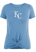 New Era Kansas City Royals Womens Light Blue Front Twist Detail Short Sleeve T-Shirt