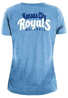 New Era Kansas City Royals Womens Light Blue Front Twist Detail Short Sleeve T-Shirt