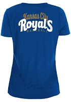 New Era Kansas City Royals Womens Blue Front Twist Short Sleeve T-Shirt