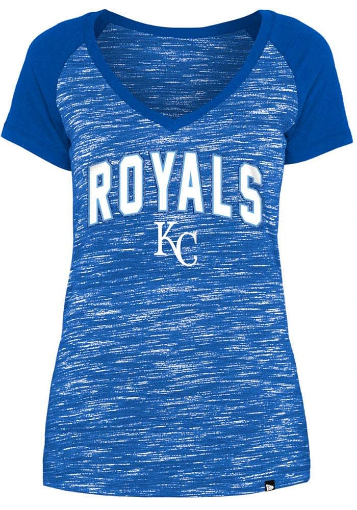 New Era Kansas City Royals Womens Blue Space Dye Short Sleeve T-Shirt